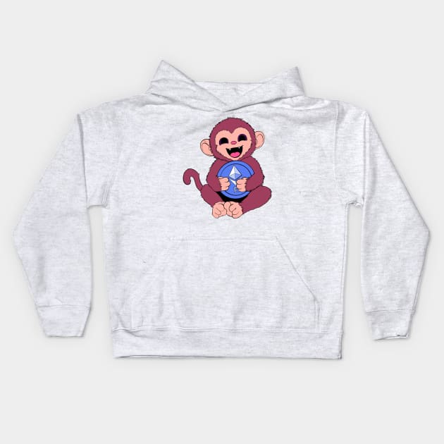 Eth Monkey Kids Hoodie by 9yctoonz